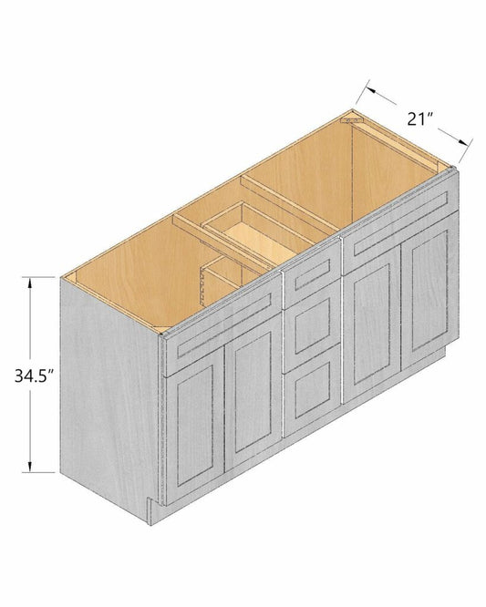 Double Sink Vanity Base Combo Cabinets