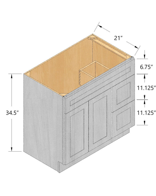Offset Vanity Sink Base Cabinets