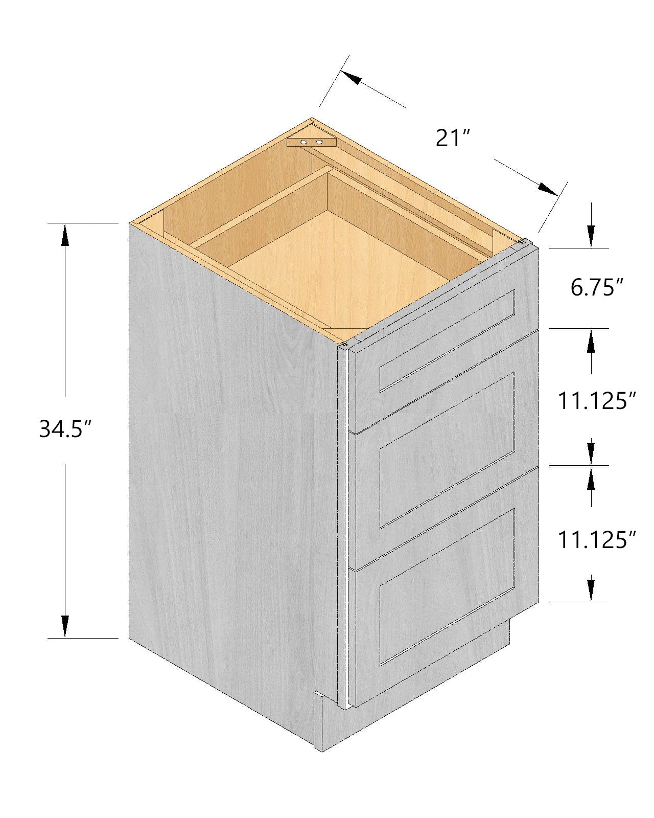 3-Drawer Vanity Base Cabinets