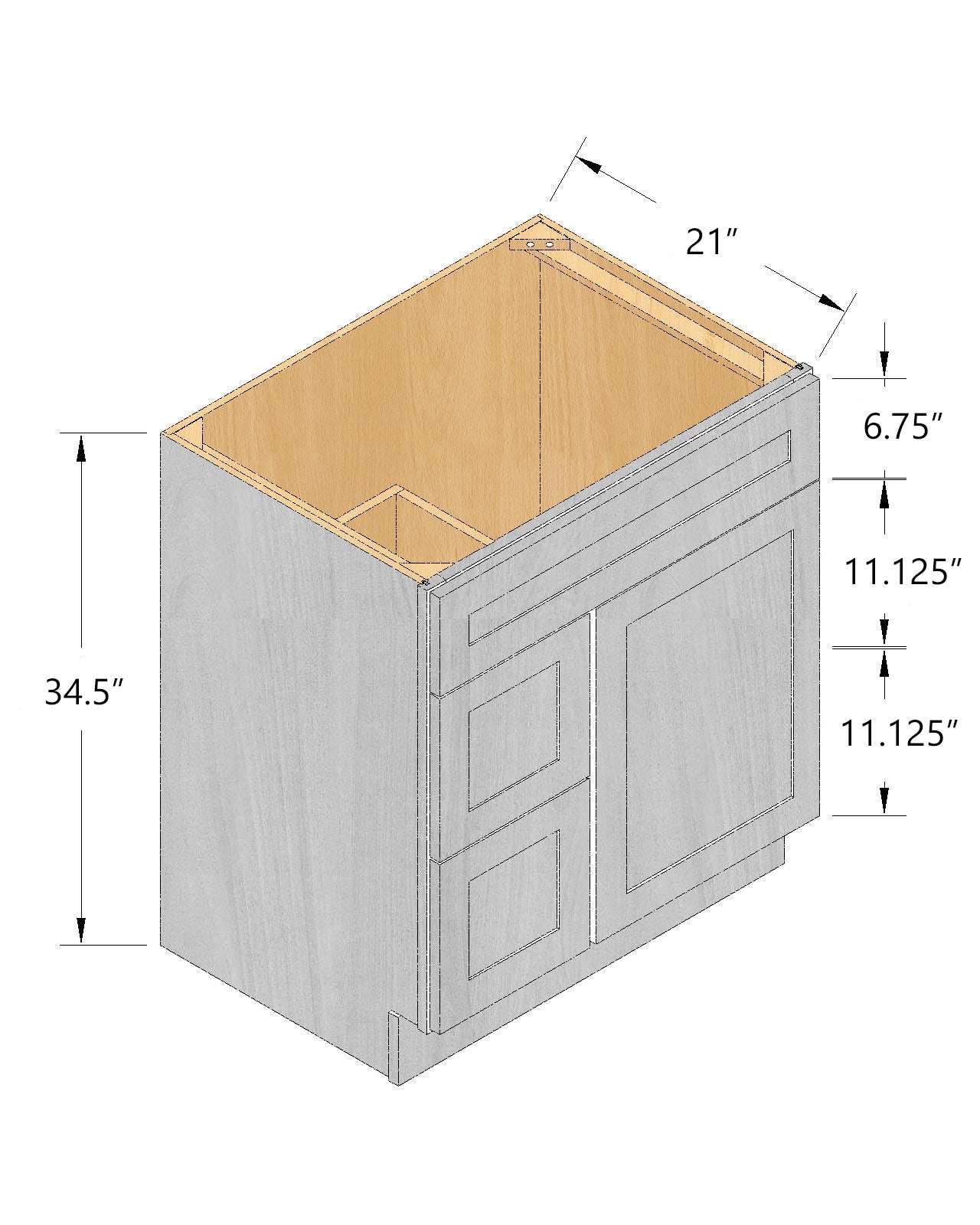Offset Vanity Sink Base Cabinets