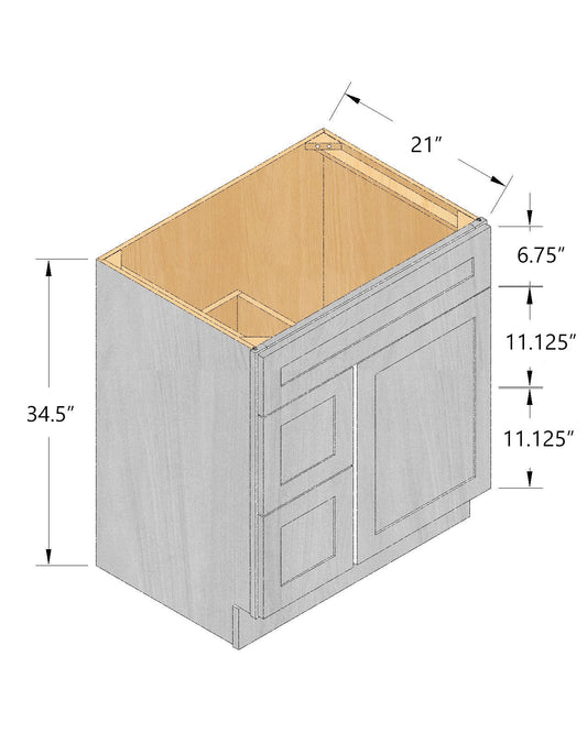 Offset Vanity Sink Base Cabinets