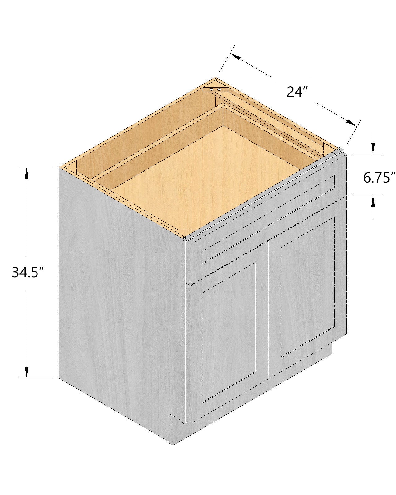 Double Door Base Cabinet (2D1Dr)