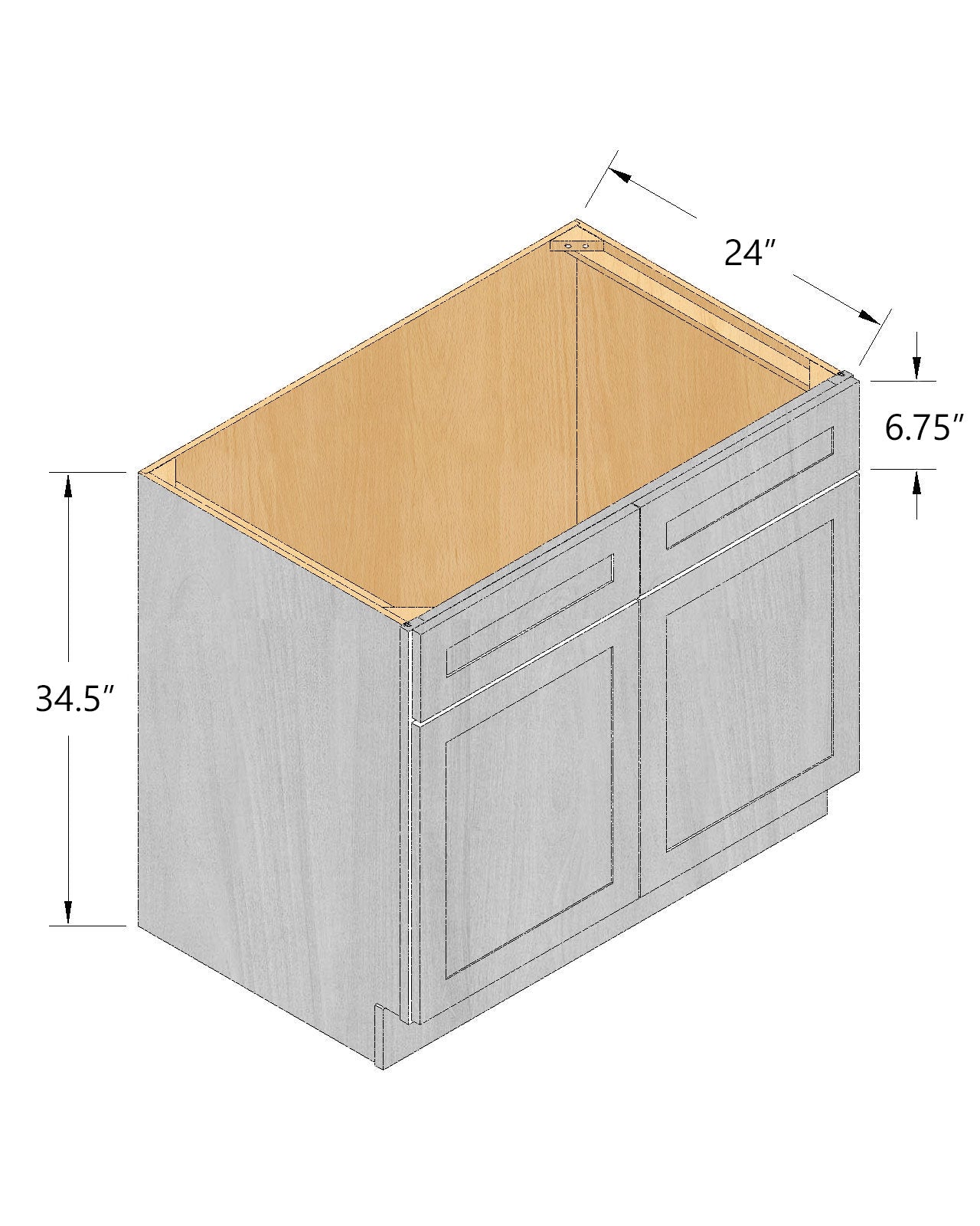 39″ & 42″ Wide Kitchen Sink Base Cabinets
